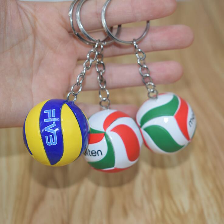 Mini PVC Volleybal Sleutelhanger bal speelgoed Sport Sleutelhanger Auto Bal Sleutelhouder Ring Voor Spelers Mannen Vrouwen Sleutelhanger