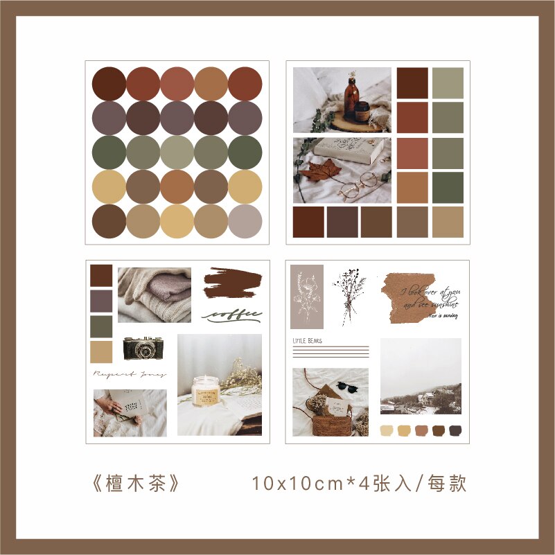 4 Sheets/pack Round Dot Stickers Circle Dot Labels Planner Scrapbooking Diary Deco School Office Supplies Kawaii Sticker: A