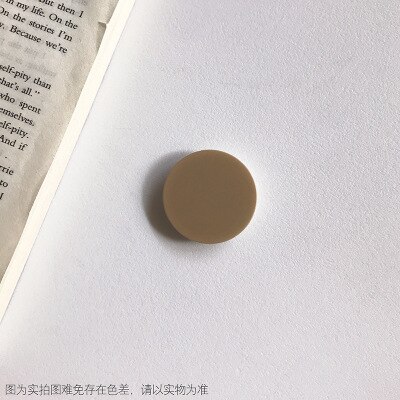 Universal Solid Color Round Airbag Bracket Expanding Stand Grip Mobile Phone Finger Holder For iPhone Samsung Huawei Support: Light-yellow