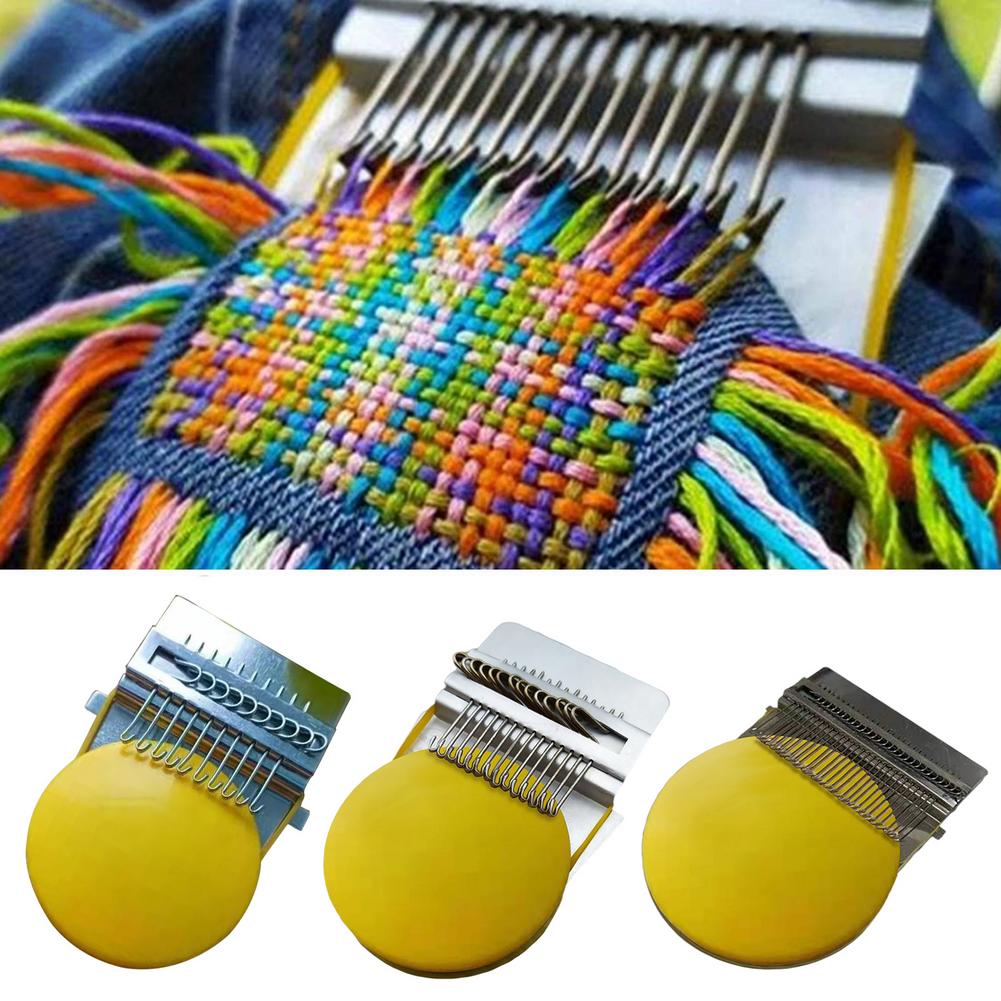 Mini Loom Speedweve Weave Tool Draagbare Stopnaald Machine Kleine Breien Machine Tool 10/14/28Pins Naald Denim gat Reparatie Te