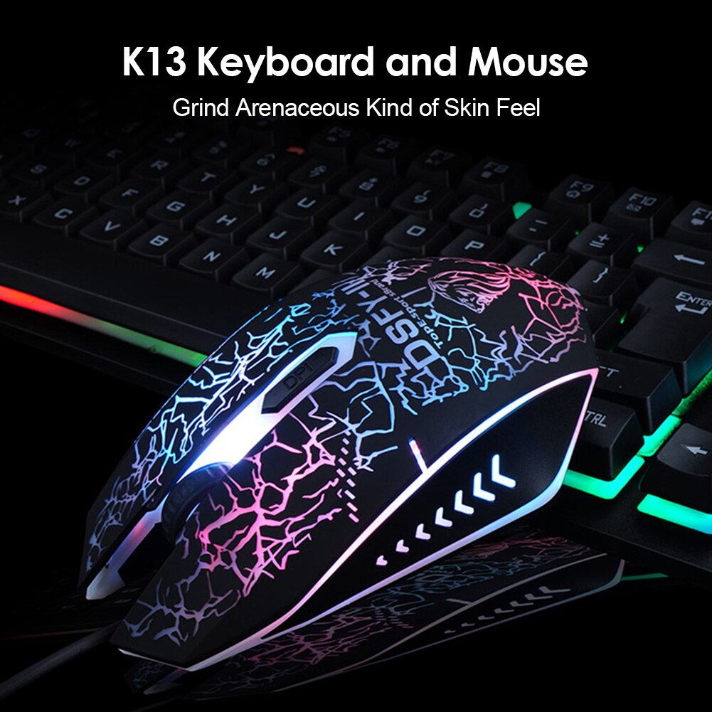 VODOOL Gaming Wired Keyboard and Mouse Combo Set with Backlight Mechanical Feeling Silent Gamer Kit Set for PC Laptop
