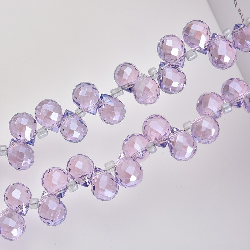20 stk. ab farvede facetslebne glasperler, 6*7mm skinnende krystal jordbærperler til smykkefremstilling, forsyninger, armbånd, øreringe, tilbehør: Lyserød