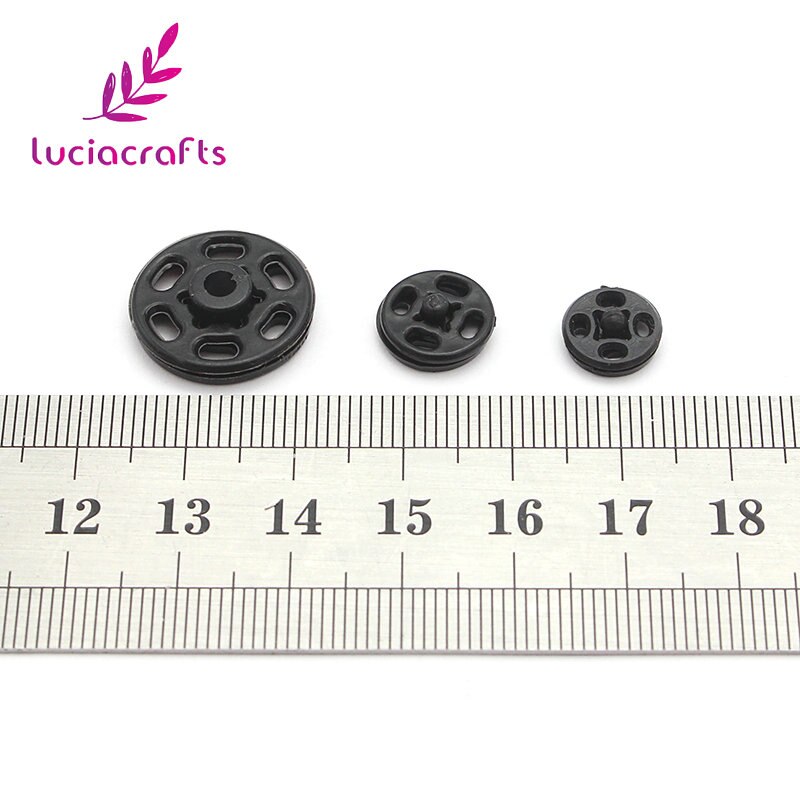 Lucia Ambachten 20 Set Zwart/Wit/Clear Onzichtbare Nylon Drukknopen Druk Op Knop Stud Diy Naaien Kledingstuk Accessoires e0517