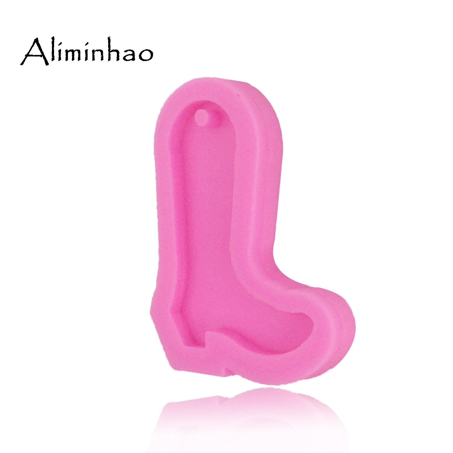 DY0066 Shiny cowboy boot siliconen mal voor sleutelhanger mallen Schoenen polymeer klei DIY Sieraden Hanger Maken epoxyhars mal