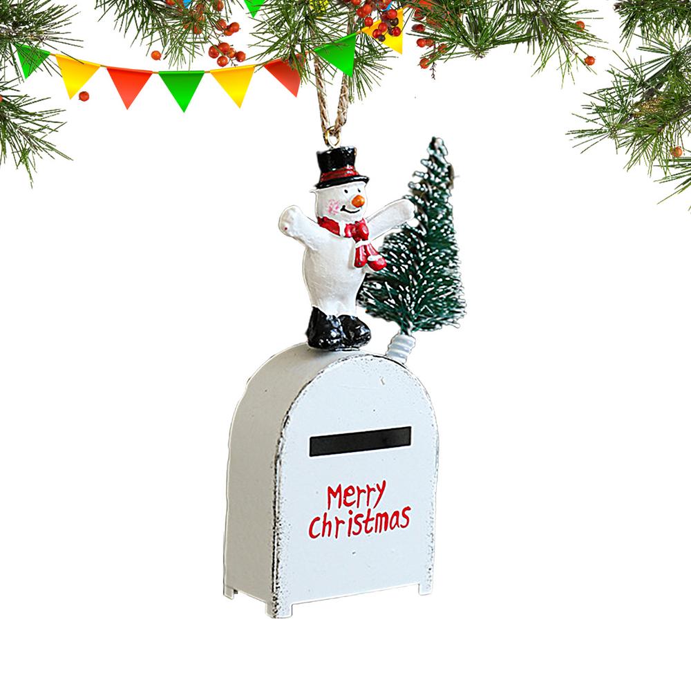 Christmas Mailbox Ornament Letters To Santa Mailbox Hangable Home Decorations Classic Mailbox Decorations For Christmas: WHITE