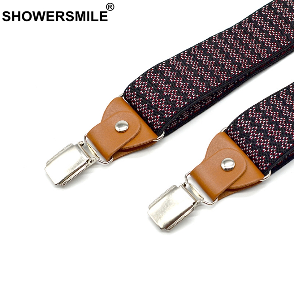 Mens Suspenders Braces Elastic Mens Trouser Belt 3.5cm*120cm Braces Straps Houndstooth Y Back Male Suspender Clips 3 120cm*3.5cm