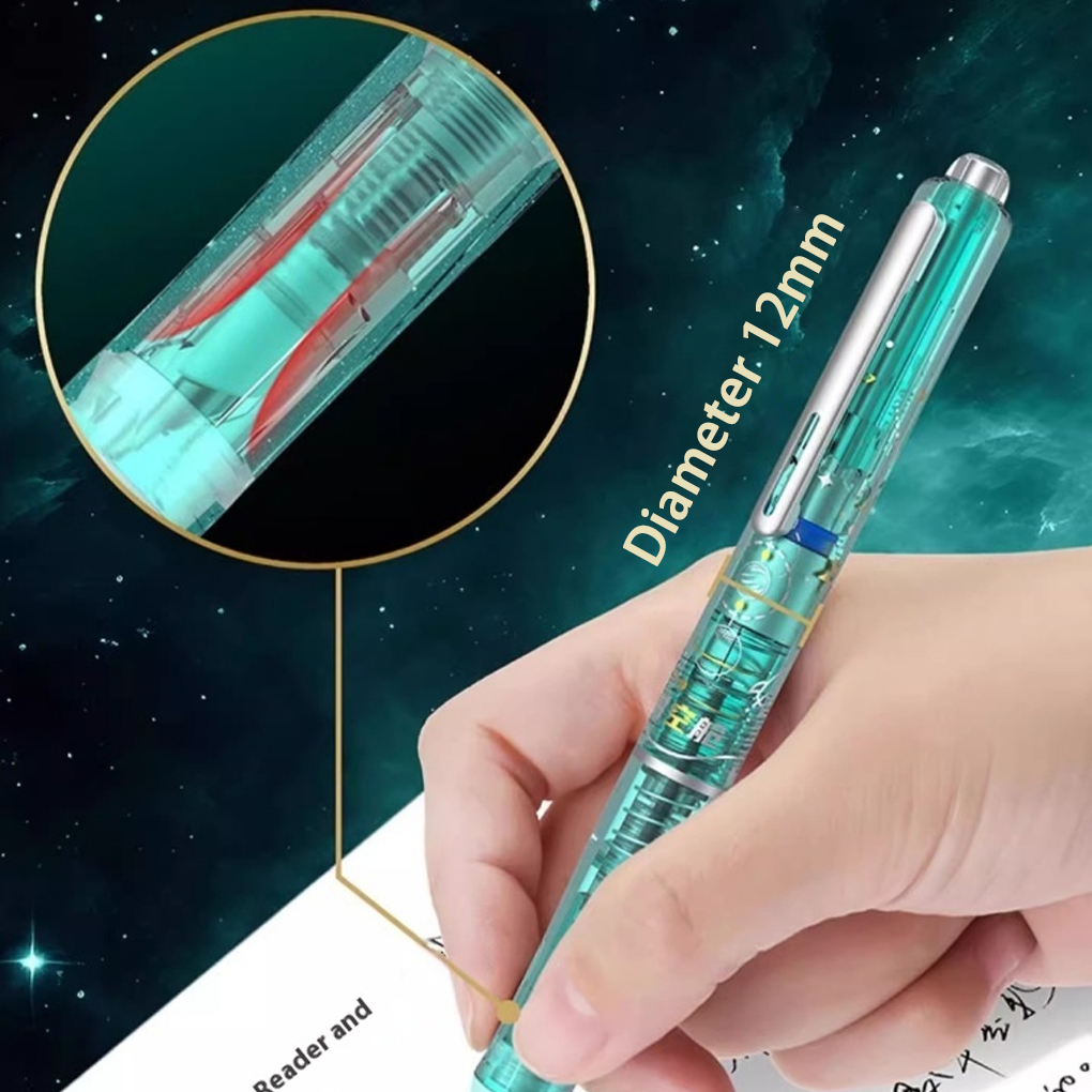 Tidløs  ds7158- pilotpenn med liten romteknologi, uttrekkbar fyllepenn med trykkfunksjon, blekkfri skriveøvelse