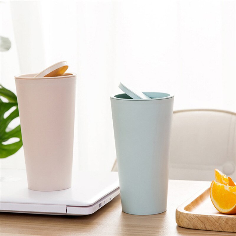 Mini Waste Bin Desktop Garbage Basket Table Litter Paper Scrap Trash Can Swing With Lid Organizer For Office Car Desk
