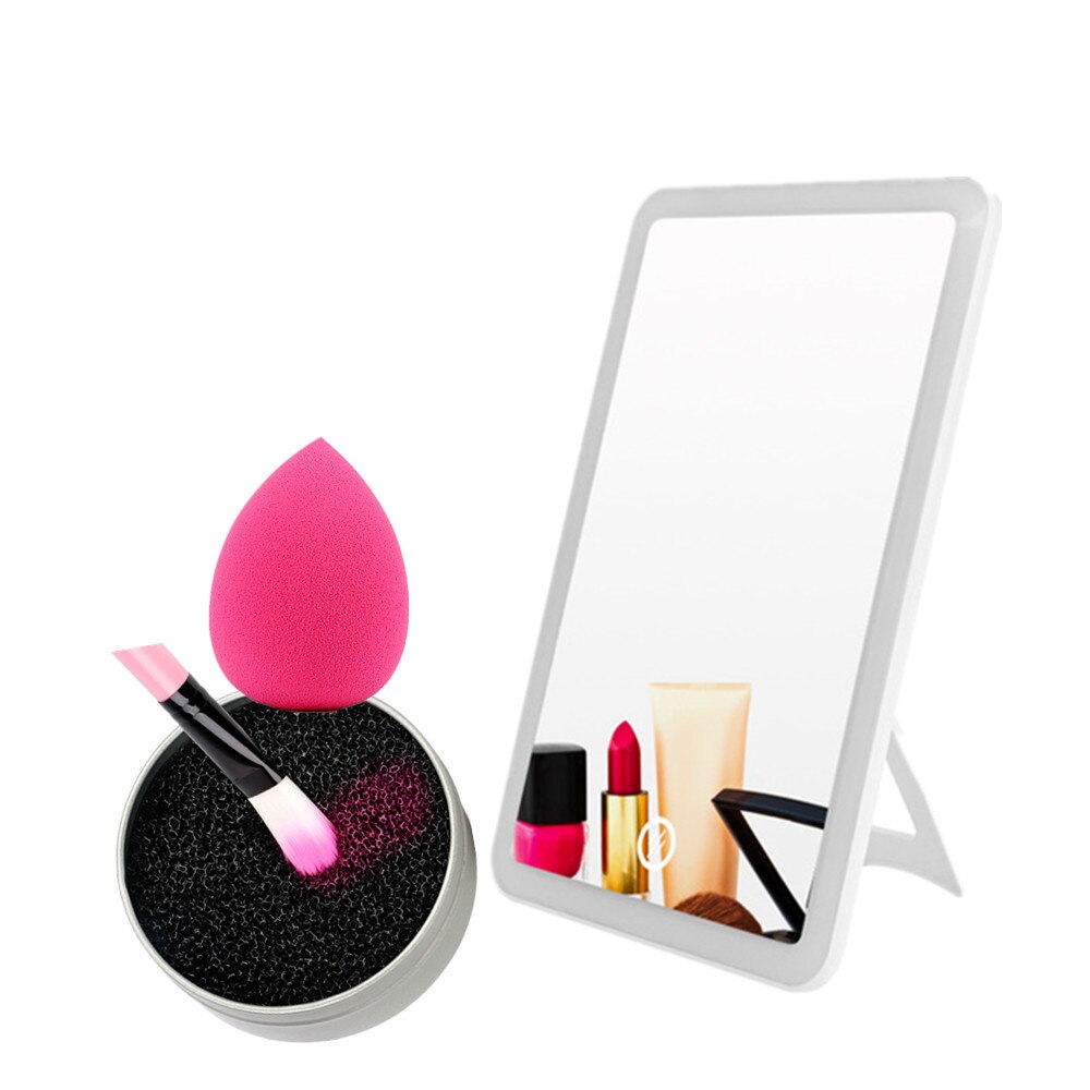 Led Touch Screen Makeup Mirror Set Vanity Magnifying Lights 180 Degree Rotation Table Countertop Cosmetics Bathroom Mirror: Default Title