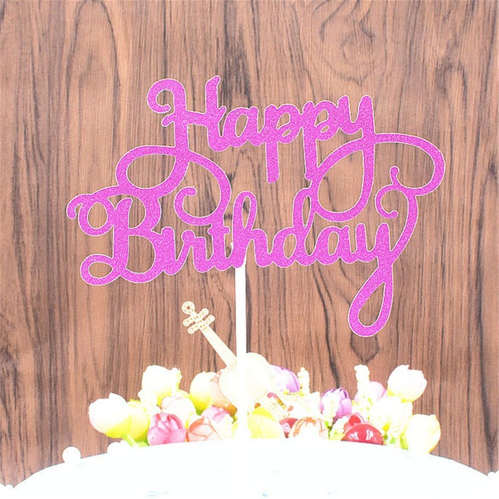 DIY Dessert Decor Confetti Balloon Cake Insert Cake Topper Cupcake Flag Happy Birthday