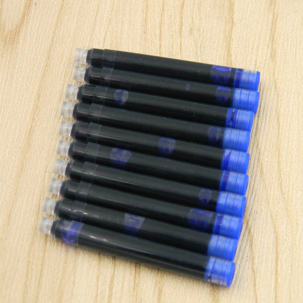 Tinta de pluma estilográfica, recambio estándar rojo, azul o negro de 2,6 MM, papelería de , suministros escolares de oficina y escritura, 10 Uds.