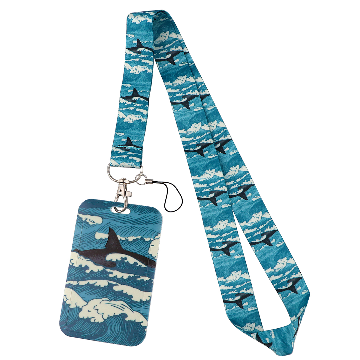 YQ973 Whales Key Lanyard Phone Strap Keychain Lariat Phone Rope Shark Animals Key Cord ID Credit Card Badge Holder: Ivory