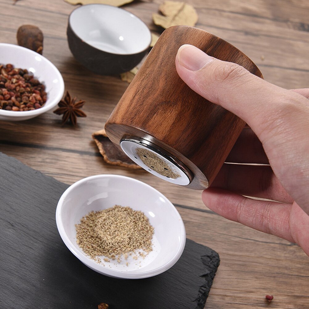 Trä rostfritt stål saltkar handvev pepparkvarn kvarn köksredskap