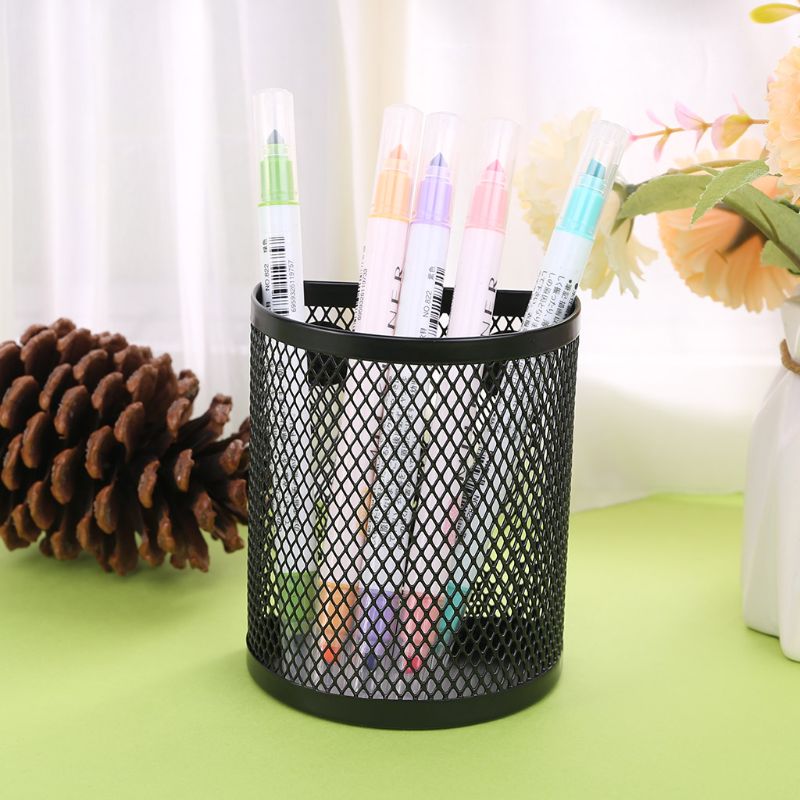 Metal Wire Mesh Magnetic Basket Storage Box Pen Pencil Makeup Organizer Kitchen