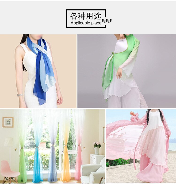 Tissu en mousseline de soie dégradé violet doux Polyester Koshibo tissu pour robe, mariage, rideau vert, bleu, jaune, Rose rouge au mètre