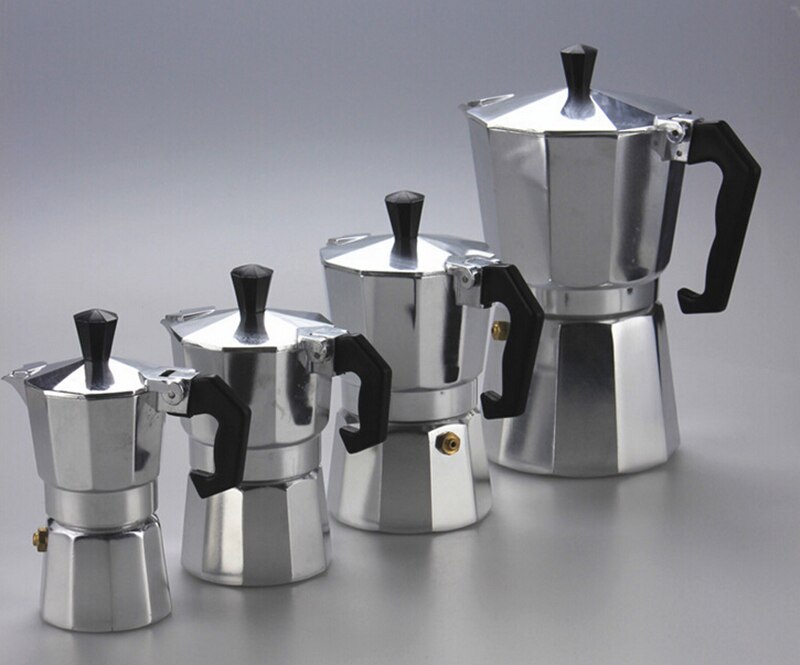 Practical Moka Coffee Pot Aluminum Coffee Maker Durable Moka Cafeteira Expresso Percolator Pot 50/100/150/300/450/600ml