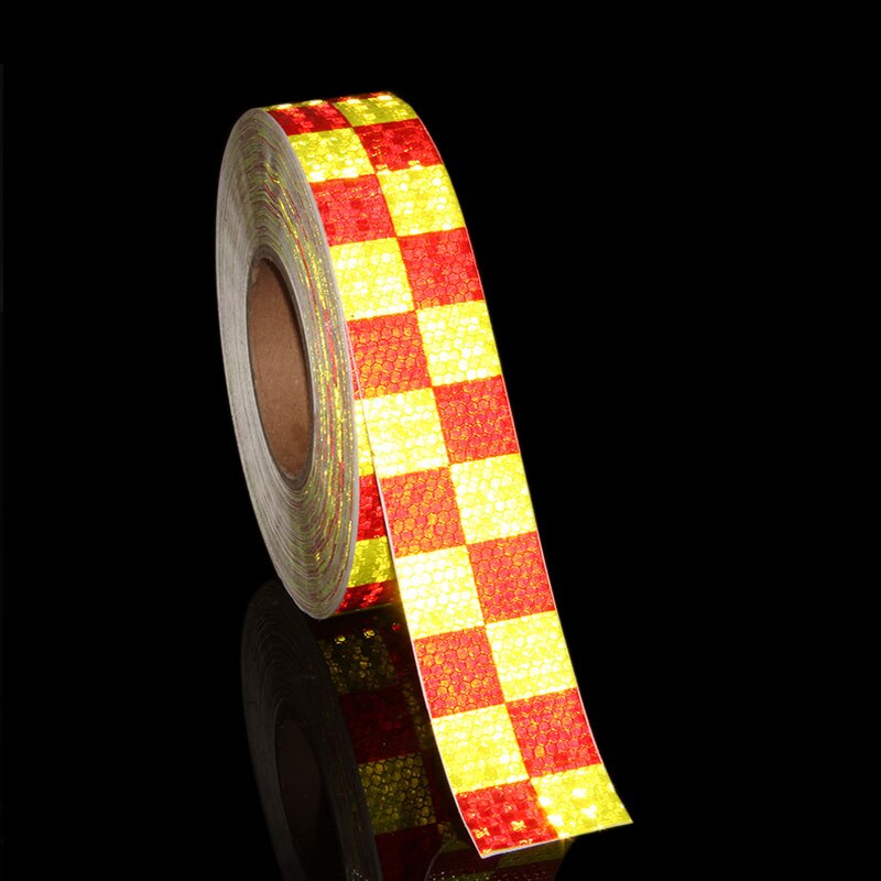 50M Reflektierende Material Band Aufkleber Sicherheit Warnband Reflektierende Film Auto Aufkleber 6 farben Weiß Gelb Orange verrotten Blau aufkleber: Flu-rot-geprüft