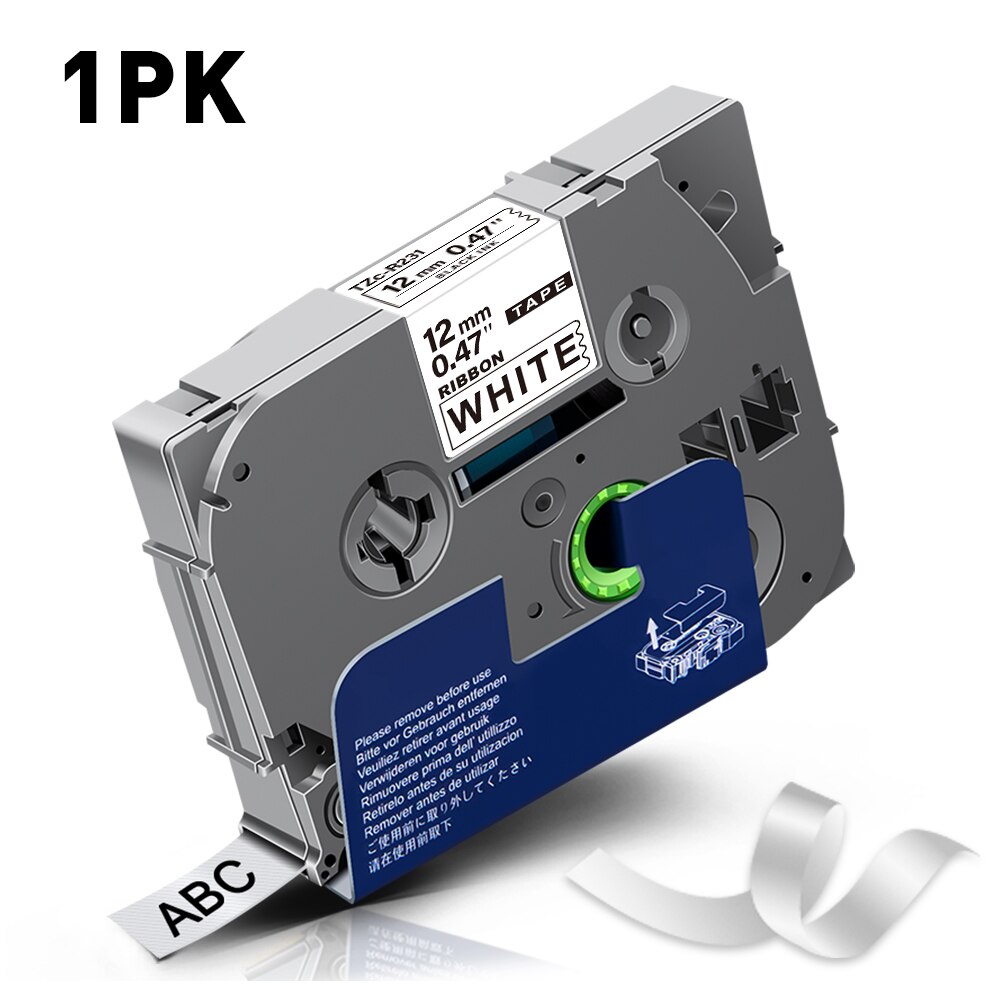 5PK satyna taśma wstążkowa dla brata upiększyć taśma RE34 RN34 R234 RW34 R231 12mm dla brata PT drukarka etykiet PT-H110 PTE100 D600: 1PK R231