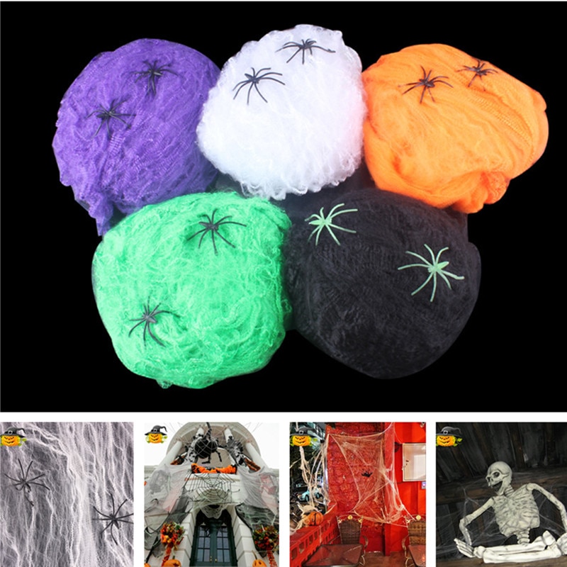 entsetzlich unheimlich Spinne Netz Bar Spukhaus Szene Requisiten Angeordnet Dekor Spinnennetz Halloween Dekoration Party