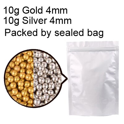 130G/20G Goud Zilver Kralen Eetbare Parel Suiker Bal Fondant Diy Cake Bakken Cookie Decoratie Suiker Snoep klei 4/6/7Mm Gyh: 20g G4mm S4mm