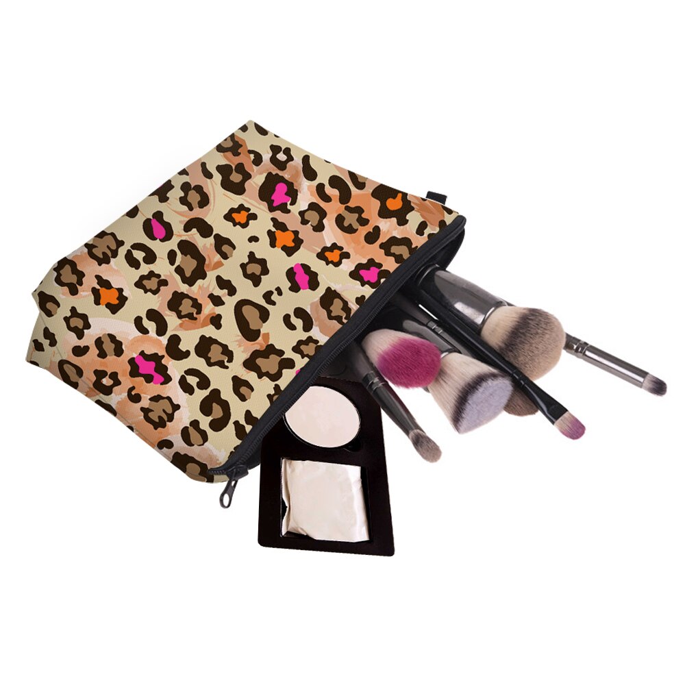 Deanfun Geel Luipaard 3D Afdrukken Kleine Cosmetische Bag Stijlvolle Zachte Schattige Wasbaar Opbergtas Make-Up Reistas 51658