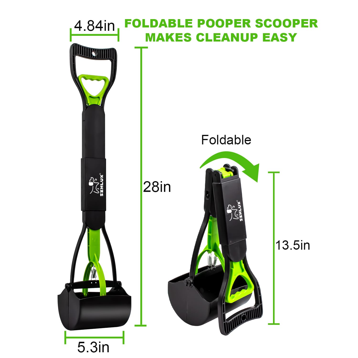 Hond Poep Scooper Huisdier Lange Steel Kaak Kak Scoop Picker Uitwerpselen Collector Schoon Gereedschap Outdoor Opvouwbare Dieren Uitwerpselen Cleaner