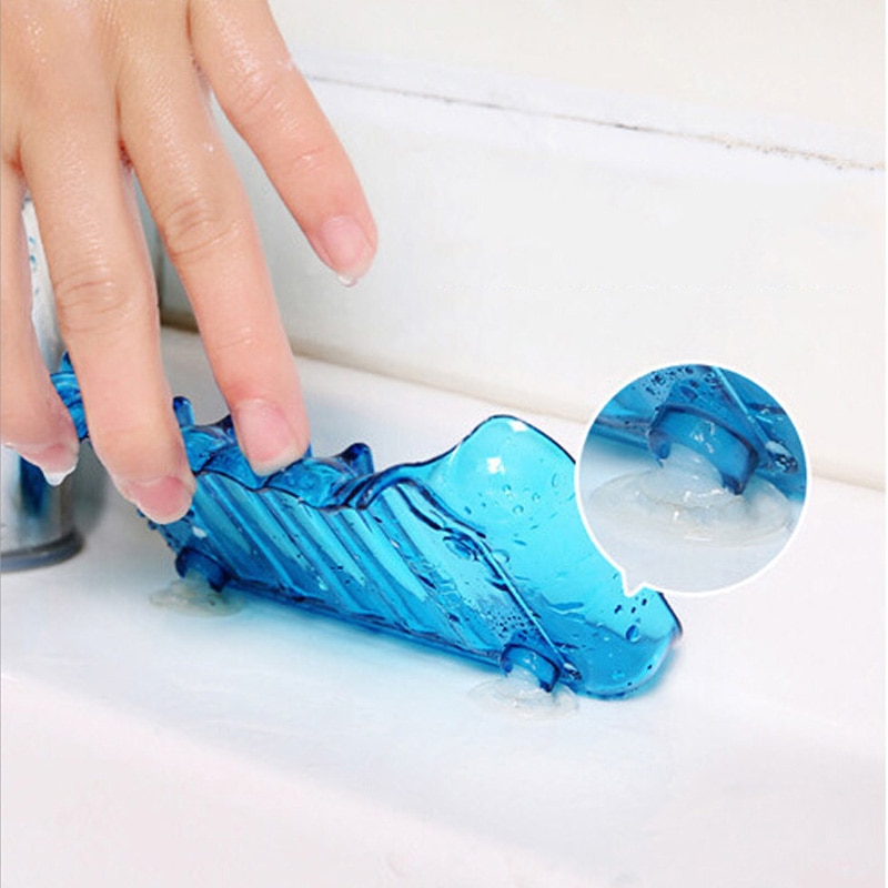 Candy-colored Drainage Waterfall Soap Box Suction Cup Water Drain Dish Soap Dish Sponge Holder For Bathroom Kitchen Tool