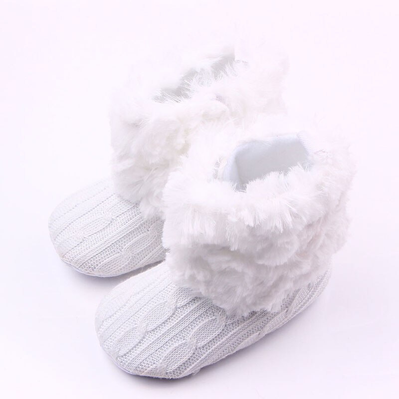 Baby Mädchen Jungen Schnee Stiefel Winter Gestrickte Halbe Warme Stiefel Infant Kinder Neue Weichen Boden Wolle Plüsch Schuhe