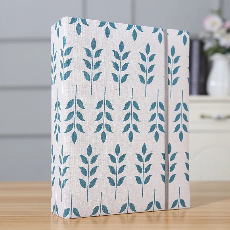 200pcs 6-inch Fabric Photo Album Large Capacity Interleaf Type Family Album Children Growth Memorial Booklet: Dark Grey