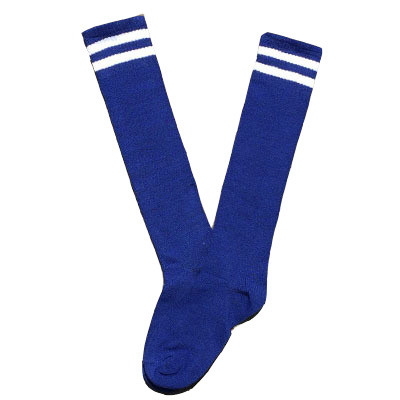 Kids Knee High Socks Cotton Long Student School Socks Girls Boys Football Striped 2 Retro Old School Sport Socks Soccer Hockey: Blue