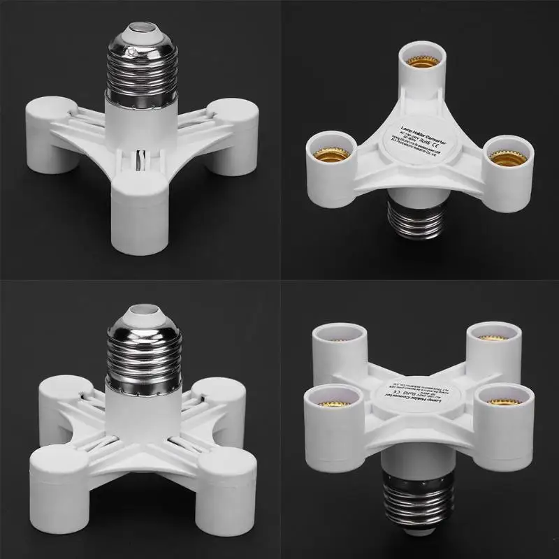 E27 led-sokkelpæresokkel  e27 -sokkel  e27 to- pæresokkeladapter for 2/3/4/5/6 -pære, splitterkonverter, skrue-induksjonslampeholder