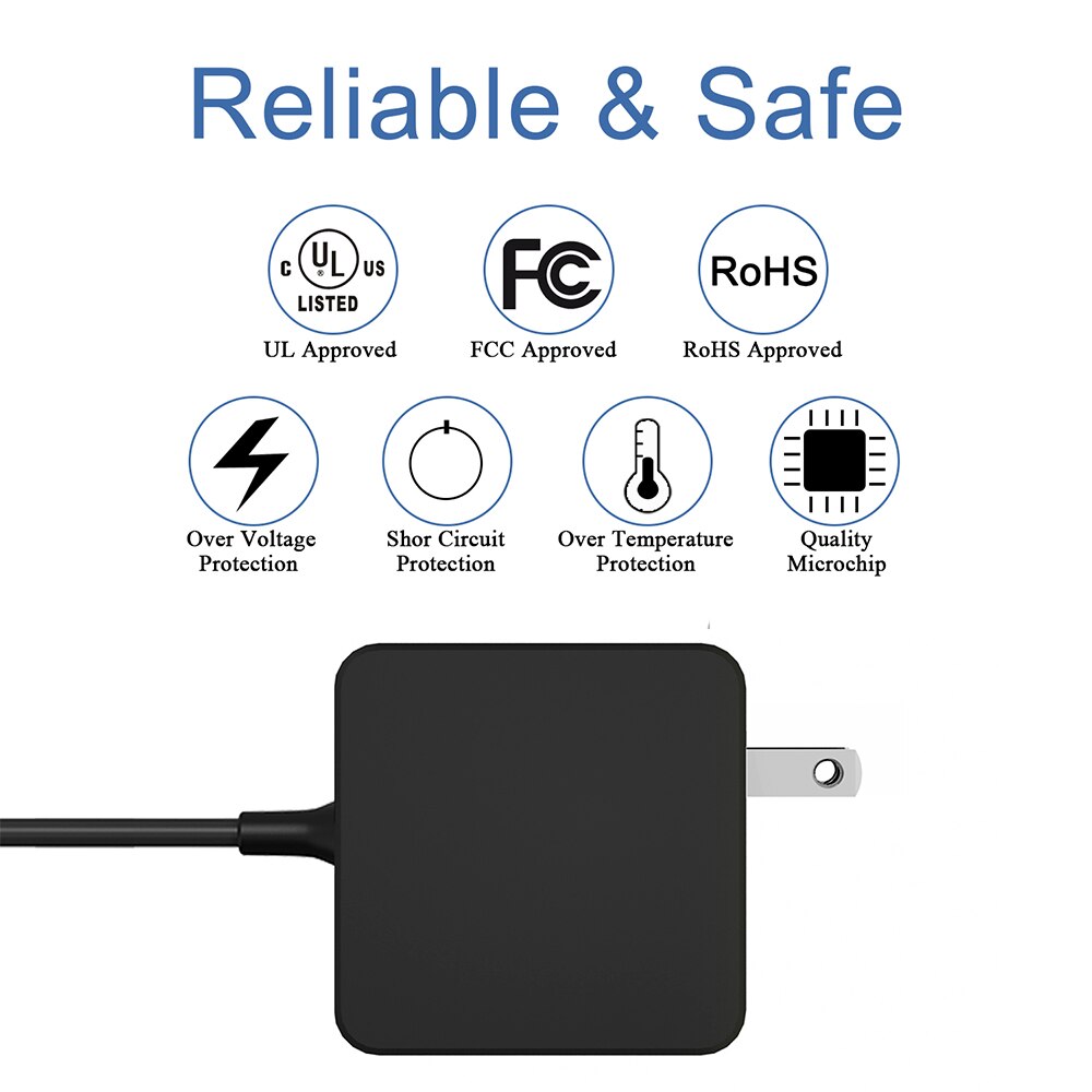 7.5Ft AC Charger Fit for Lenovo IdeaPad 510 ADLX65CCGU2A ADLX65CDGU2A ADLX65CLGU2A ADLX65CCGA2A PA-1650-20LL ADLX65CLGC2A