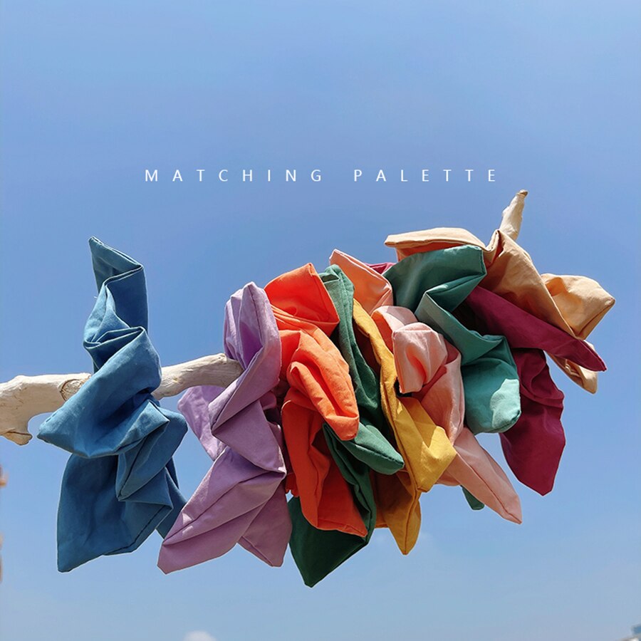 Vierkante Haar Scrunchies Grote Effen Kleur Vrouwen Elastische Haarbanden Meisjes Haar Ring Paardenstaart Rubber Mode Haaraccessoires