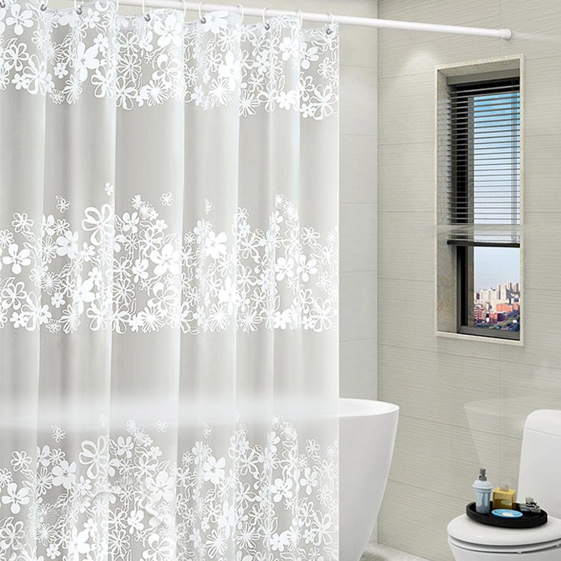 Doublure de rideau de douche en PEVA | Pisselion blanc clair avec rideau de douche, crochets anti-rouille, rideaux épais imperméables BDF99