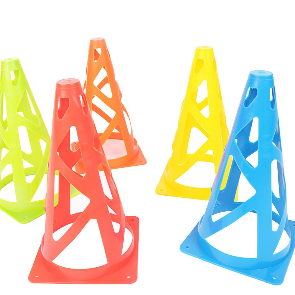 10PCS 23CM Football Training Obstacles Soccer Training Cones Hollow Durable Windproof Collapsible Soccer Cones
