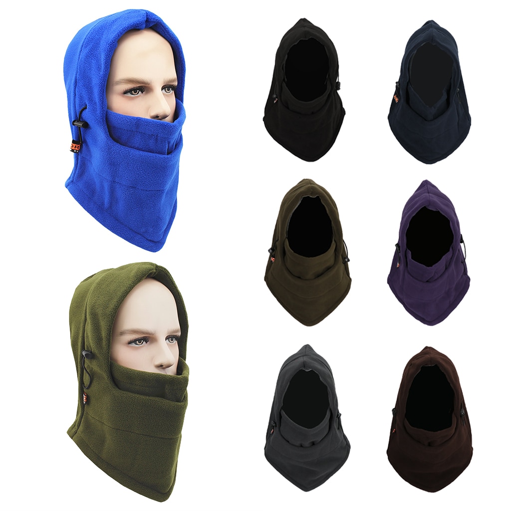 Windproof Thermal Winter Ski Fleece Balaclava Hat Cap Neck Hood Face Mask for Men & Women Windproof Mask Hat