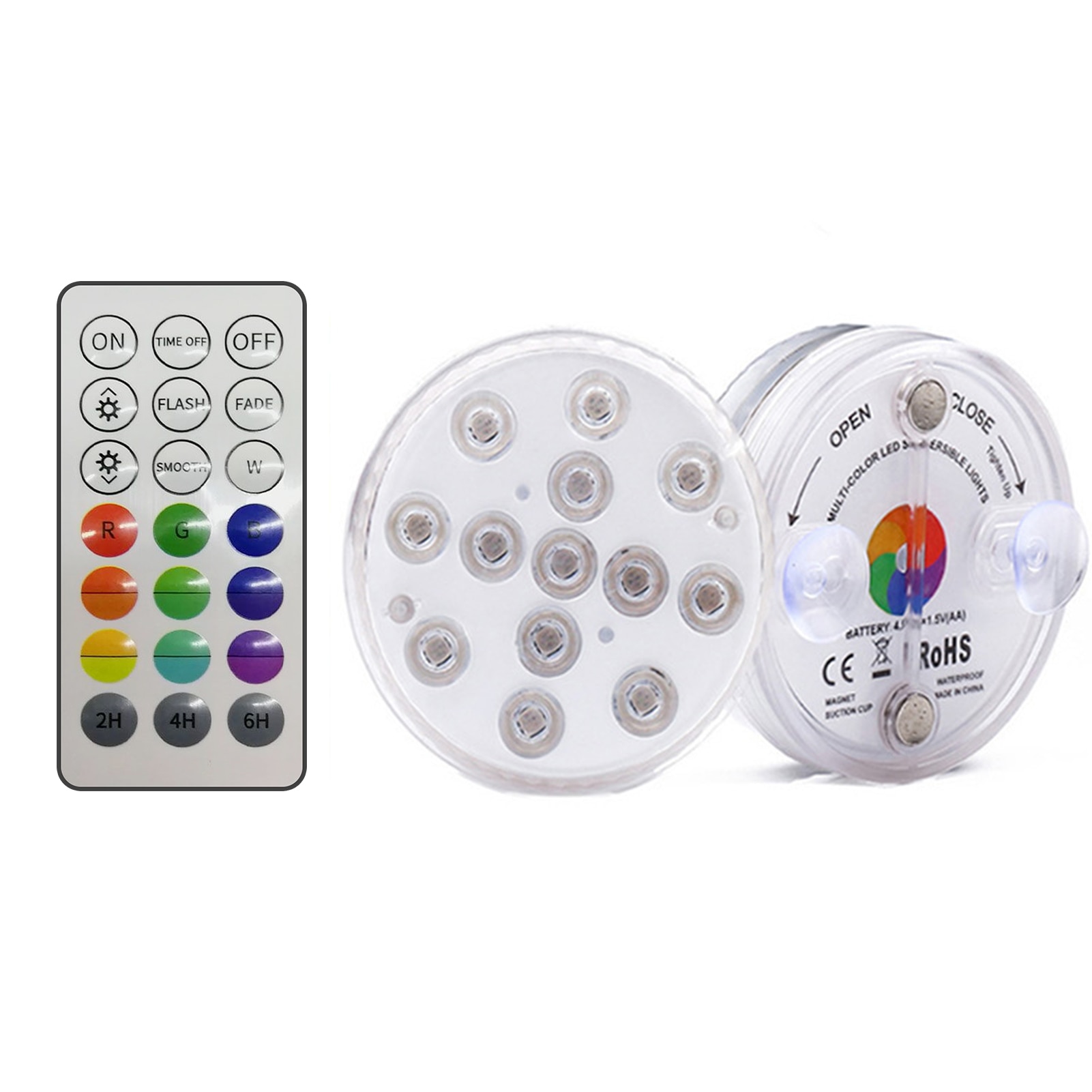 Luces LED sumergibles con batería, luces subacuáticas a control remoto, decoración para acuario, piscina y jardín