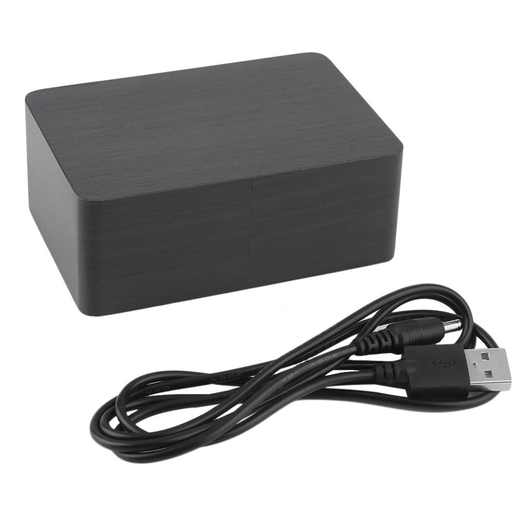 Thuisgebruik Moderne Sensor Houten Klok Dual Led Display Bamboe Klok Digitale Wekker Led Klok Tonen Tijd Voice controle: Default Title