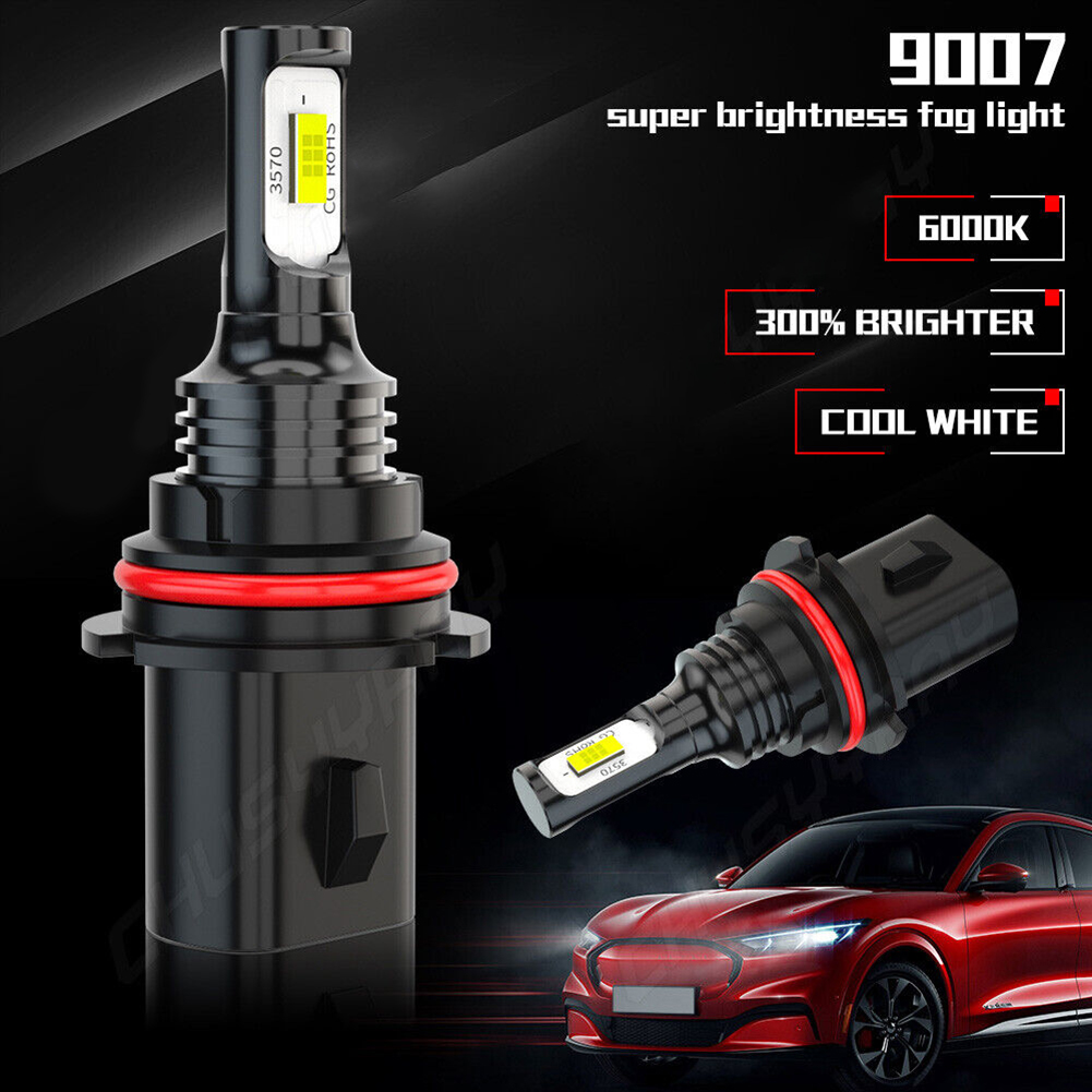 2pcs 9007 HB5 CSP LED Headlight Bulbs Conversion Kit High Low Beam 6000K Super White Headlight Automobiles Accessories