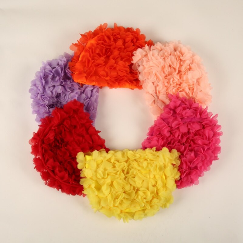 Sport badmuts dames bloemen bloemen elastisch ademend waterdicht sportkleding lang haar vulling badmuts