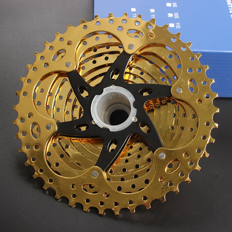 SUNSHINE-SZ 11-42T 10Speed Cassette 10 s Gold Freewheel MTB Mountain Bike Bicycle Steel Golden Sprockets for parts System