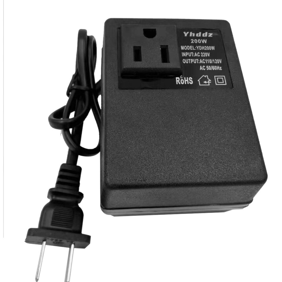 Intelligent Efficient Power Adapter 200W AC 220V To 110V Step Down Transformer Voltage Converter Travel Power Adapter Household: US Plug