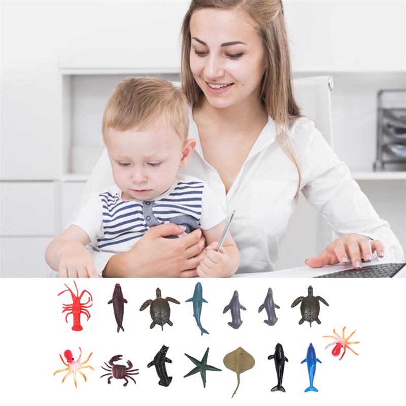 1 barril de figuras de animales marinos simulando la decoración de forma de Animal marino para niños (colores surtidos)