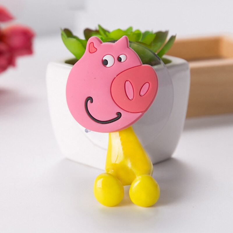 Porte-brosse à dents pour bébé, ensemble de crochets à succion mignons de dessin animé, support mural à succion: E