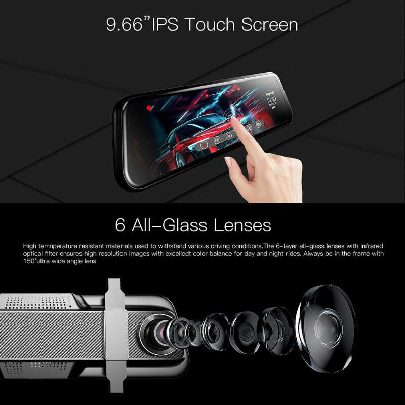 10 '' dual lens fhd 1080p auto dvr dashcam touchscreen g-sensor nachtzichtcamera dashcam videorecorder 3 e 22