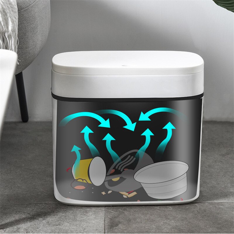 12L Trash Can Household Bathroom Kitchen Waste Bins Press-Type Trash Bag Holder Garbage Bin for Toilet Waterproof Narrow Seam