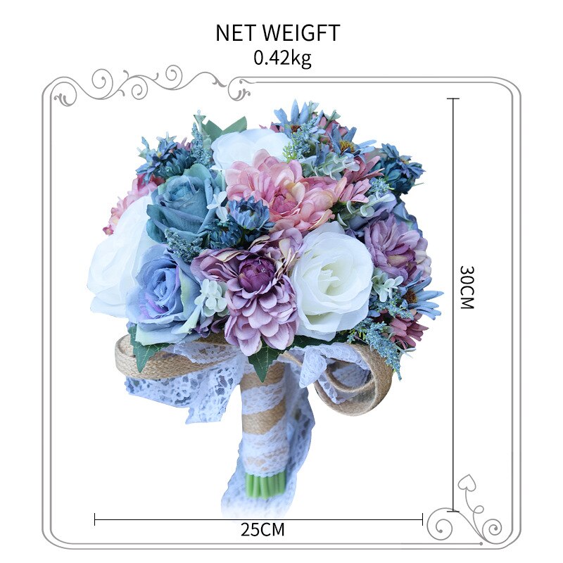 Kyunovia Jahrgang Wilden Blumen Rose Gerbera Hochzeit Strauß Braut Strauß Strauß de mariage braut blume Strauß GC8