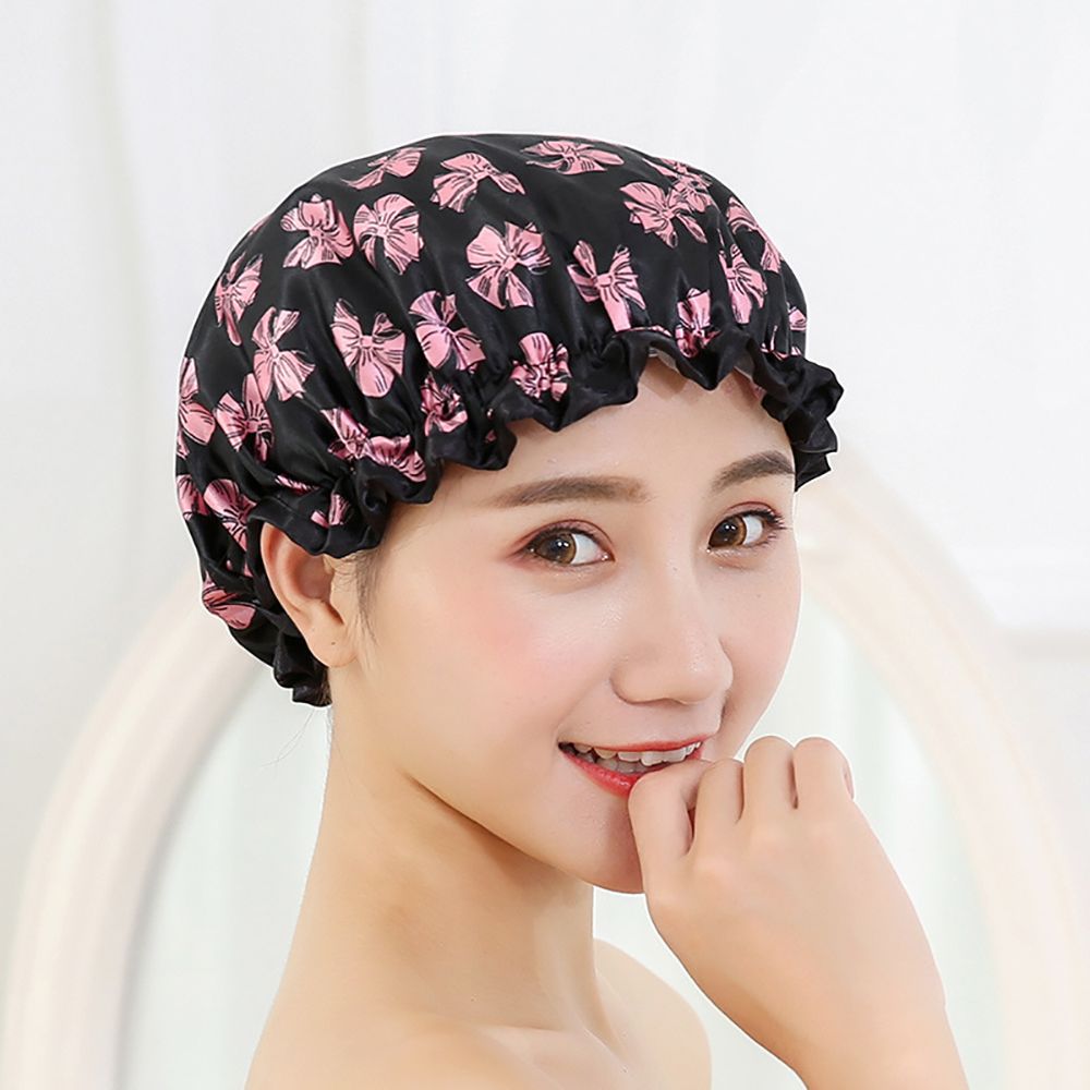 1PC Waterproof Bath Cap Thick Shower Hair Cover Soft Shower Hat Elastic Sleeping Cap Makeup Remover SPA Bathroom Accessories