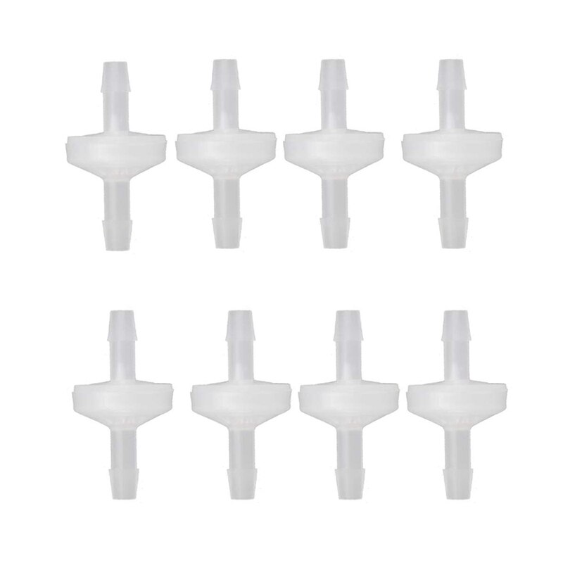 8 Pcs 1/4Inch Check Valve 6mm PVDF One Way Valve Inline Check Valve Non Return Check Valve for Fuel Gas Liquid Air