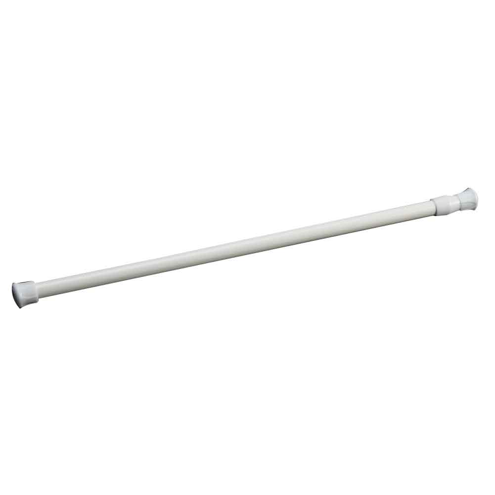 Adjustable Spring Loaded Bathroom Shower Curtain Rod Tension Extendable Telescopic Poles Rail Hanger White